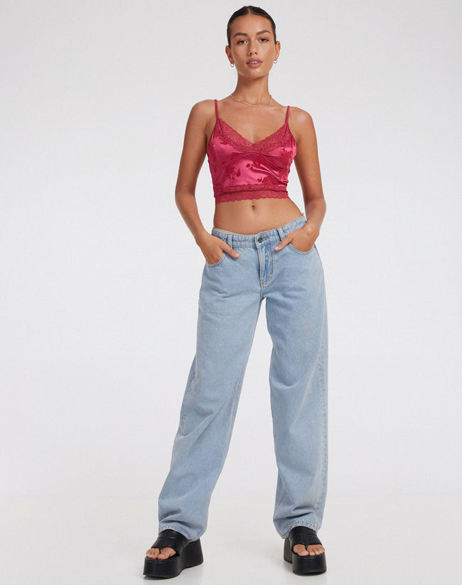 image of Dyrana Crop Top in Rose Flock Magenta