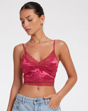 image of Dyrana Crop Top in Rose Flock Magenta