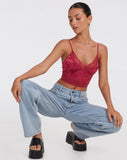 image of Dyrana Crop Top in Rose Flock Magenta