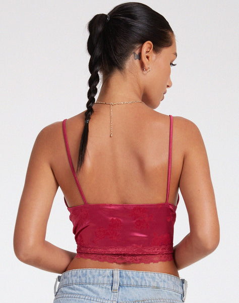 image of Dyrana Crop Top in Rose Flock Magenta