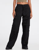 Image of Eilid Wide Leg Trouser in Drill Black