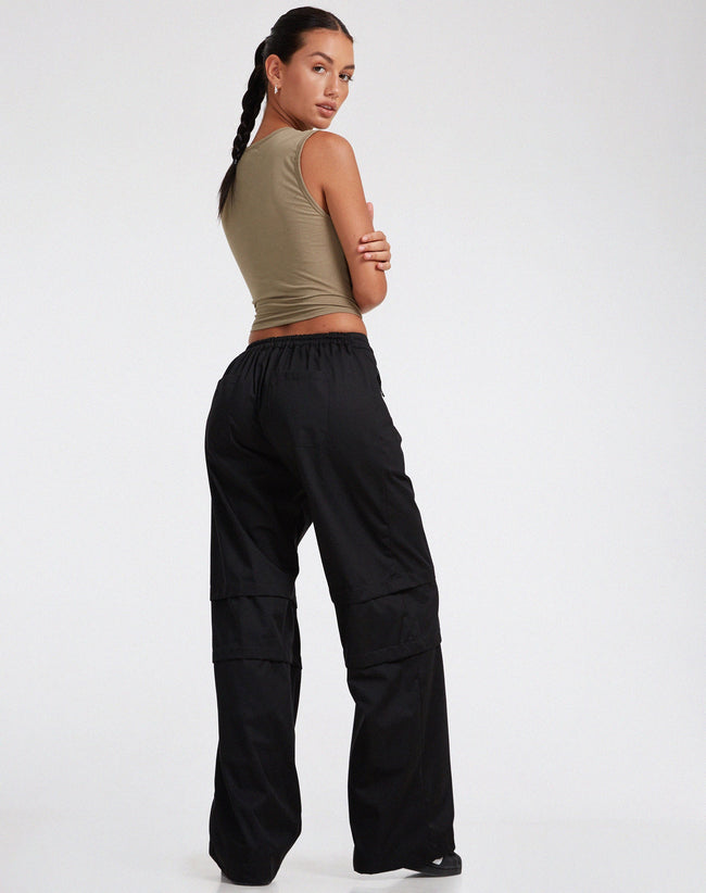 Image of Eilid Wide Leg Trouser in Drill Black