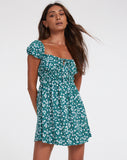 Image of Galova Mini Dress in Floral Field Green