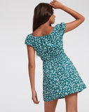 Image of Galova Mini Dress in Floral Field Green