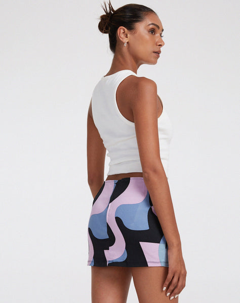 image of Ima Mini Skirt in Abstract Purple