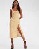 Image of Jorie Midi Dress in Flower Garden Yellow