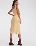 Image of Jorie Midi Dress in Flower Garden Yellow