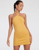 image of Josie Mini Dress in Rib Yolk Yellow