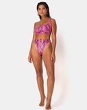 Ledra Bikini Bottom in Snake Pink