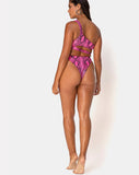 Ledra Bikini Bottom in Snake Pink