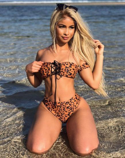 Val Bikini Top in Burn Out Leopard