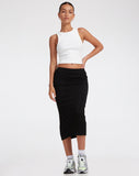 image of Magata Midi Skirt in Jersey Plise Black