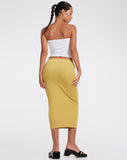 image of Magata Midi Skirt in Jersey Plise Mustard