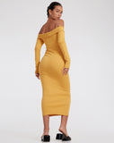 Image of Shiloh Long Sleeve Dress in Rib Yolk Yellow