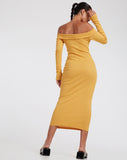 Image of Shiloh Long Sleeve Dress in Rib Yolk Yellow