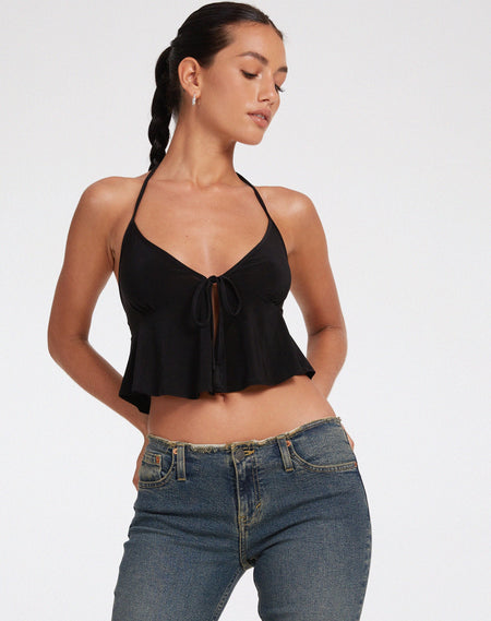 Shima Top in Crepe Black