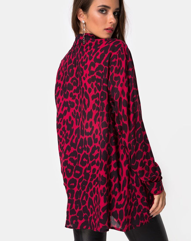 Disam Shirt in Oversize Jaguar Red