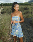 image of Takiyo Mini Dress in Colourpop Check Green and Blue