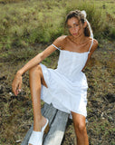 image of Lennox Midi Dress in Poplin White