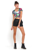 Motel Tabby Crop in Pink Southern Floral Highlight Print