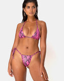 Talia Bikini Bottom in Snake Pink