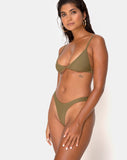 Valda Bikini Top in Matte Khaki