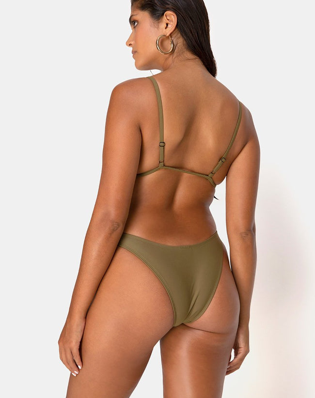 Valda Bikini Top in Matte Khaki