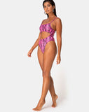 Varois Swimsuit in Snake Pink