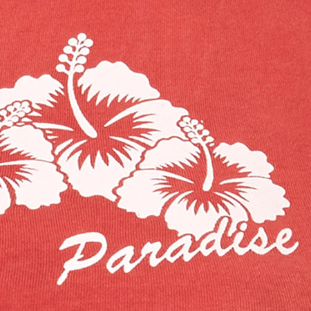 Vasque Vest Top in Lycra Red Hibiscus Paradise