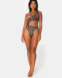 Velo Swimsuit in Snake Taupe