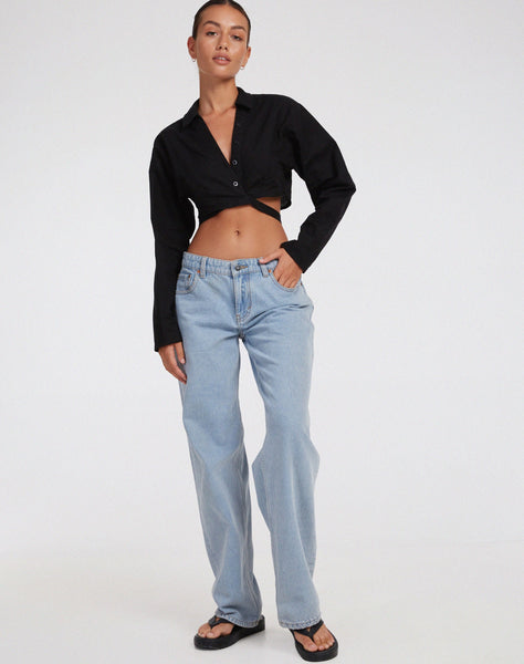 image of Elyse Crop Top in Rami Black