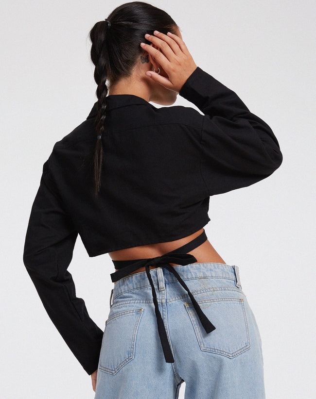 image of Elyse Crop Top in Rami Black