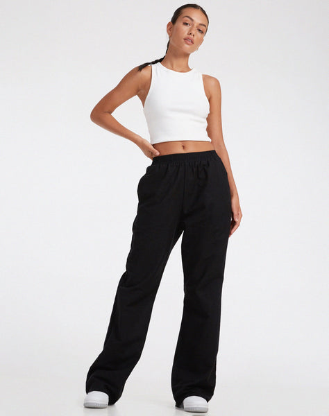 image of Yara Wide Leg Trouser in Black