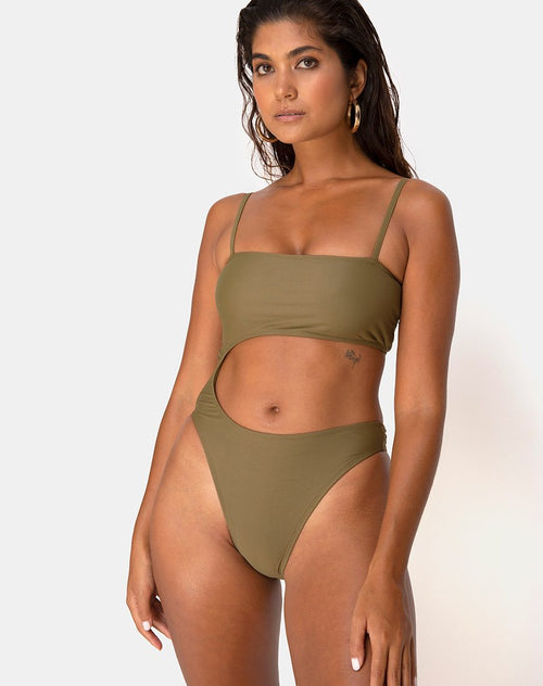 Zamia Swimsuit in Matte Khaki